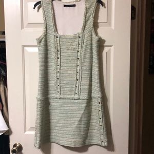 Green tweed Zara dress